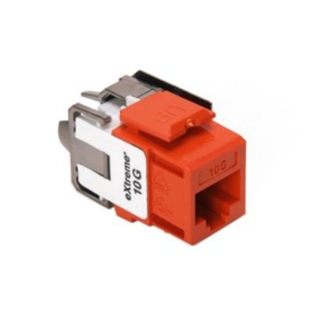 Leviton Extreme Cat6A Quickport Orange, Connector, Channel-Rated 6110G-RO6